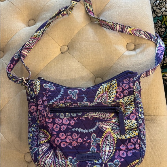Vera Bradley Batik Leaves Purple Mini Andi Crossbody - Picture 3 of 3